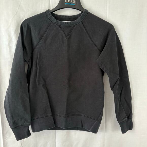 EVERLANE Black Unisex French Terry Long Sleeve Crew Neck Sweatshirt Size XXS - Picture 1 of 5
